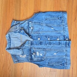 Women's Gap Distressed Denim Vest